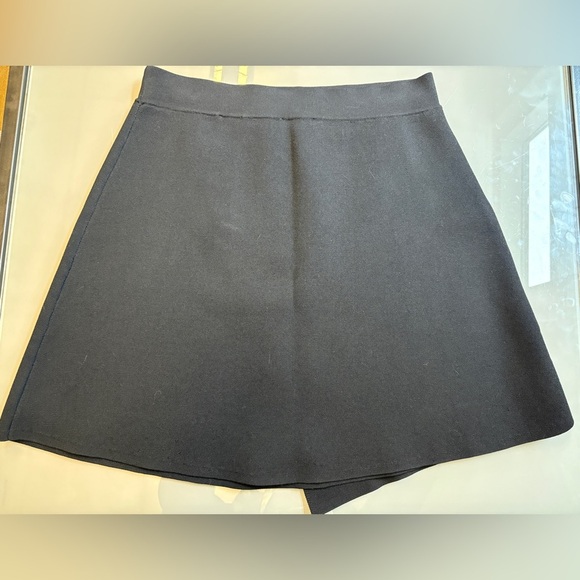 Sandro Paris Designer Black Asymmetrical Mini Skirt Button up Luxury size Small - Picture 6 of 8